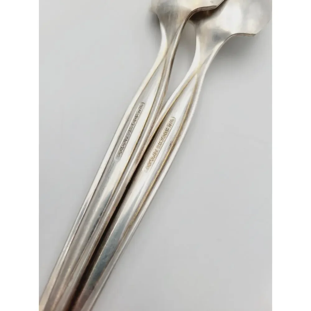 WM Rogers Mfg. Co 1950’s Grapefruit Spoons Set Of 2 Concept Pattern Art Deco